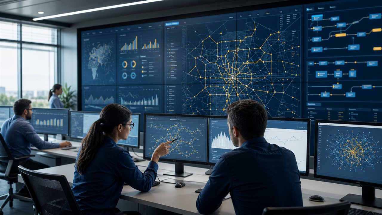 Grid analytics dashboards in a modern utility operations room