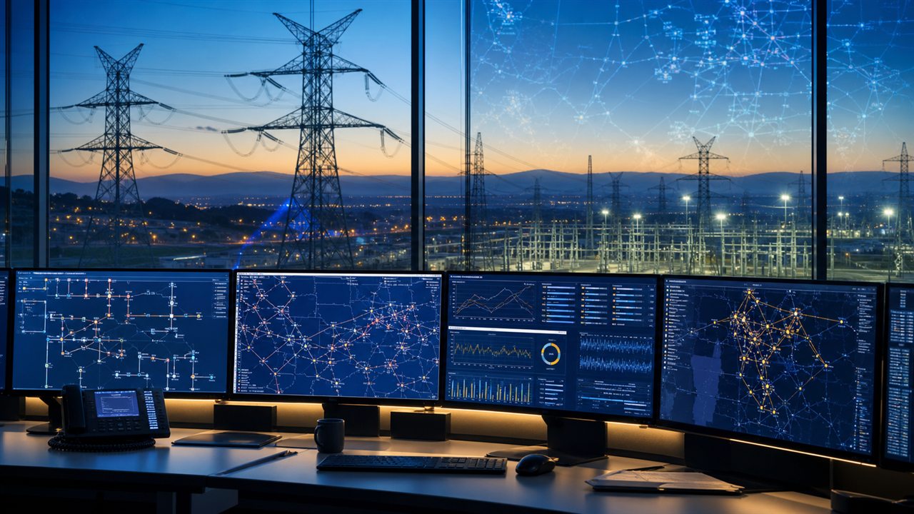 Transmission planning workspace with high-voltage grid displays